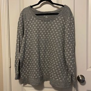 Lane Bryant grey polka dot sweater. Size 22/24